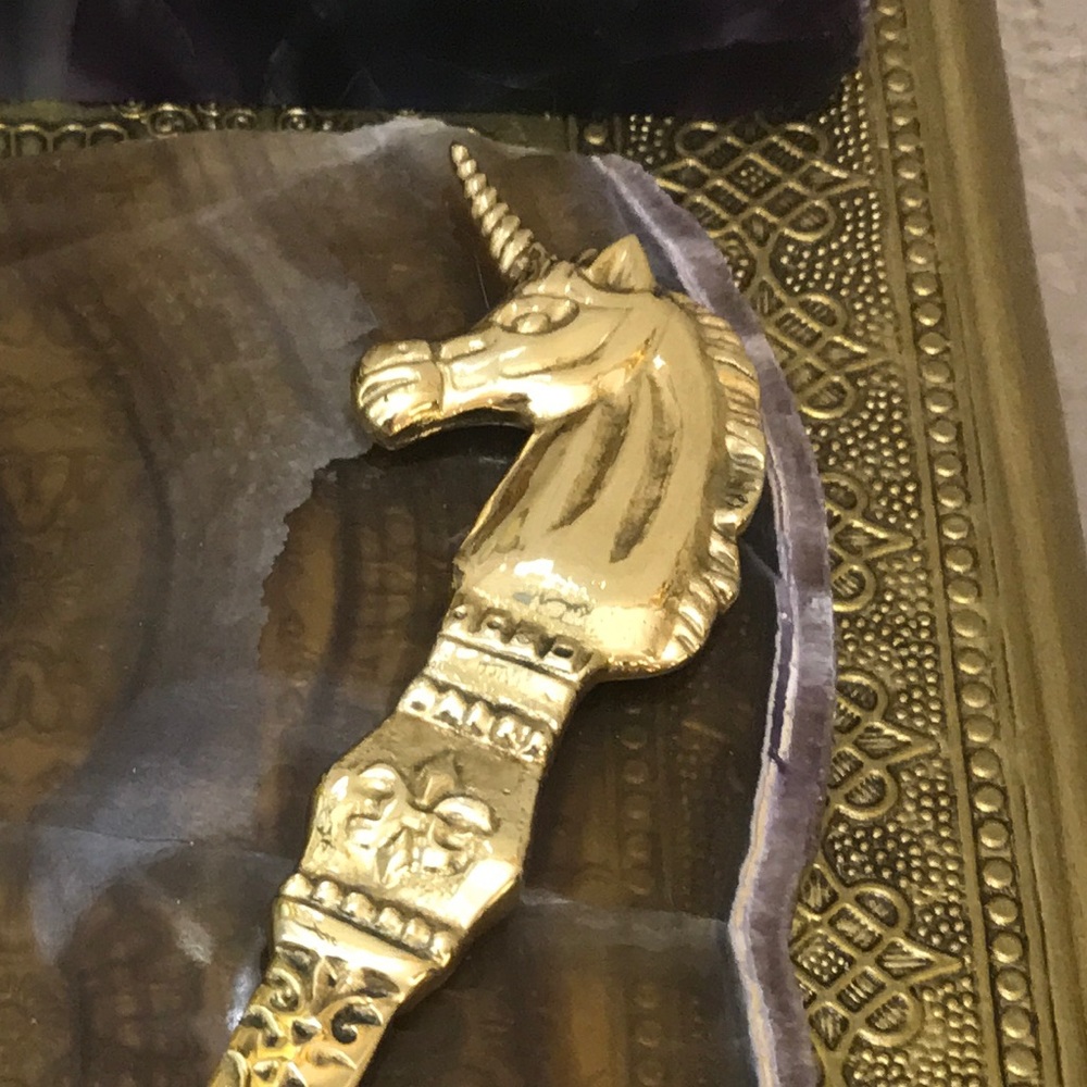 Solid Brass Art Deco Rare Unicorn Letter Opener